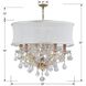 Brentwood 6 Light 24 inch Gold Chandelier Ceiling Light in Hand Cut, Smooth White