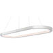Racetrack LED 17.38 inch Brushed Aluminum Chandelier Ceiling Light in 2700K