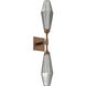 Aalto LED 4.5 inch Burnished Bronze Indoor Sconce Wall Light in 3000K LED, Optic Rib Smoke, Double