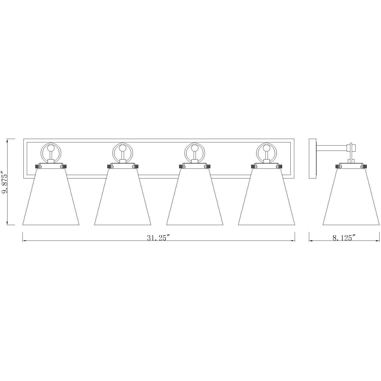 Harper 4 Light 31.25 inch Brushed Nickel Vanity Wall Light in Brushed Aluminum
