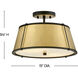 Clarke 2 Light 15 inch Black with Lacquered Dark Brass accents Foyer Light Ceiling Light, Semi-flush Mount