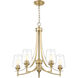 Joliet 5 Light 25 inch Burnished Brass Chandelier Ceiling Light