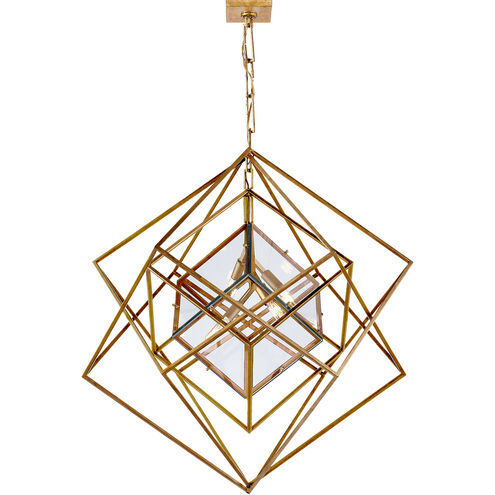 Kelly Wearstler Cubist 4 Light 32 inch Gild Chandelier Ceiling Light, Medium