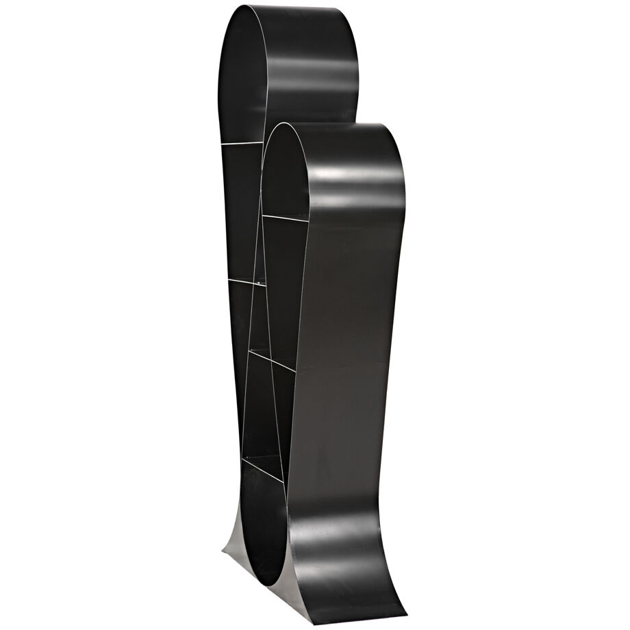 Zaha Matte Black Bookcase