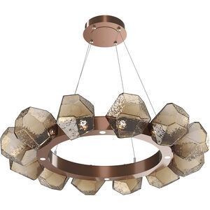 Gem LED 36 inch Burnished Bronze Chandelier Ceiling Light in 3000K LED, Radial Ring