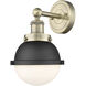 Hampden 1 Light 7.25 inch Antique Brass and Matte Black/Matte White Sconce Wall Light in Matte Black and Matte White