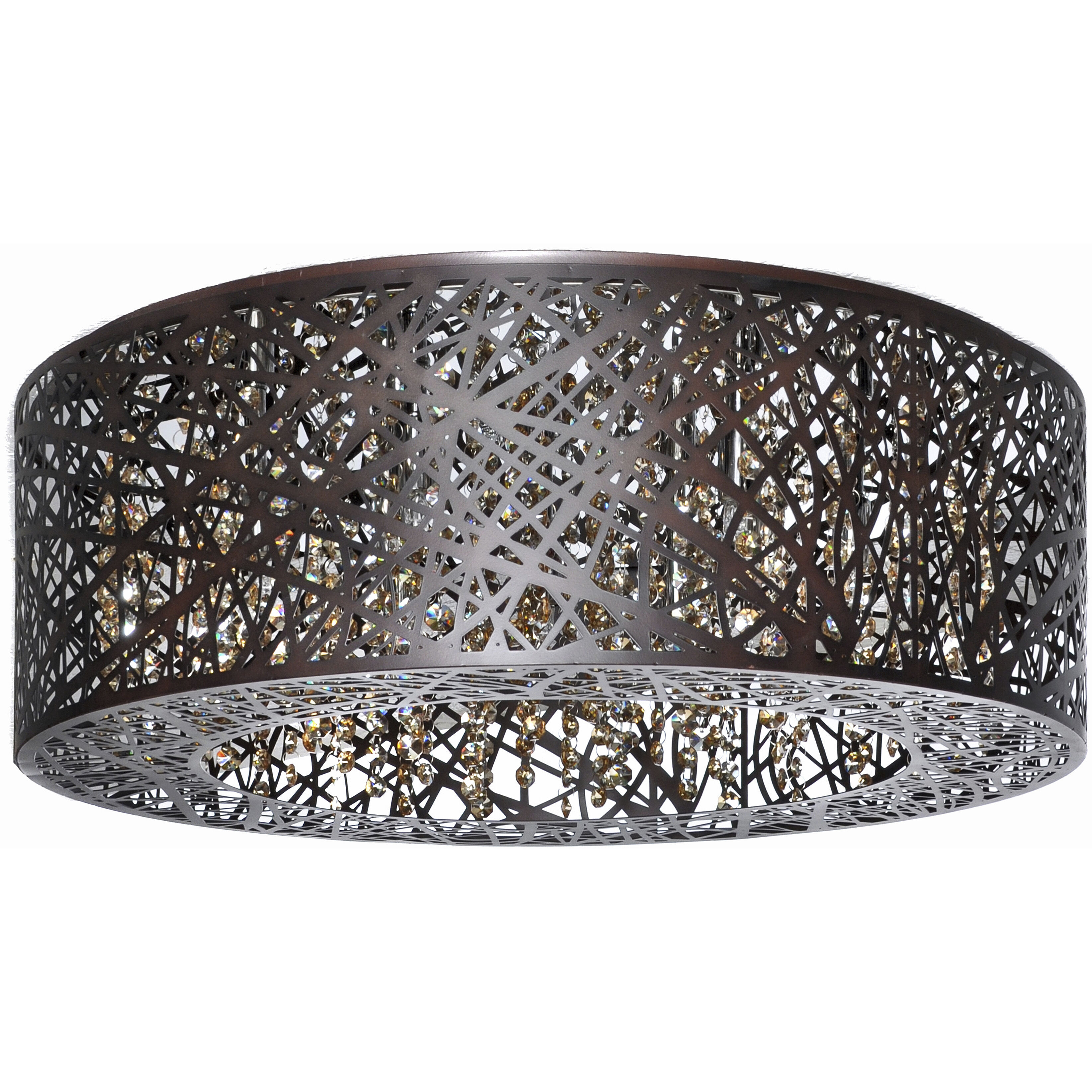 Troy 9 Light 23.5 inch Bronze Flush Mount Ceiling Light