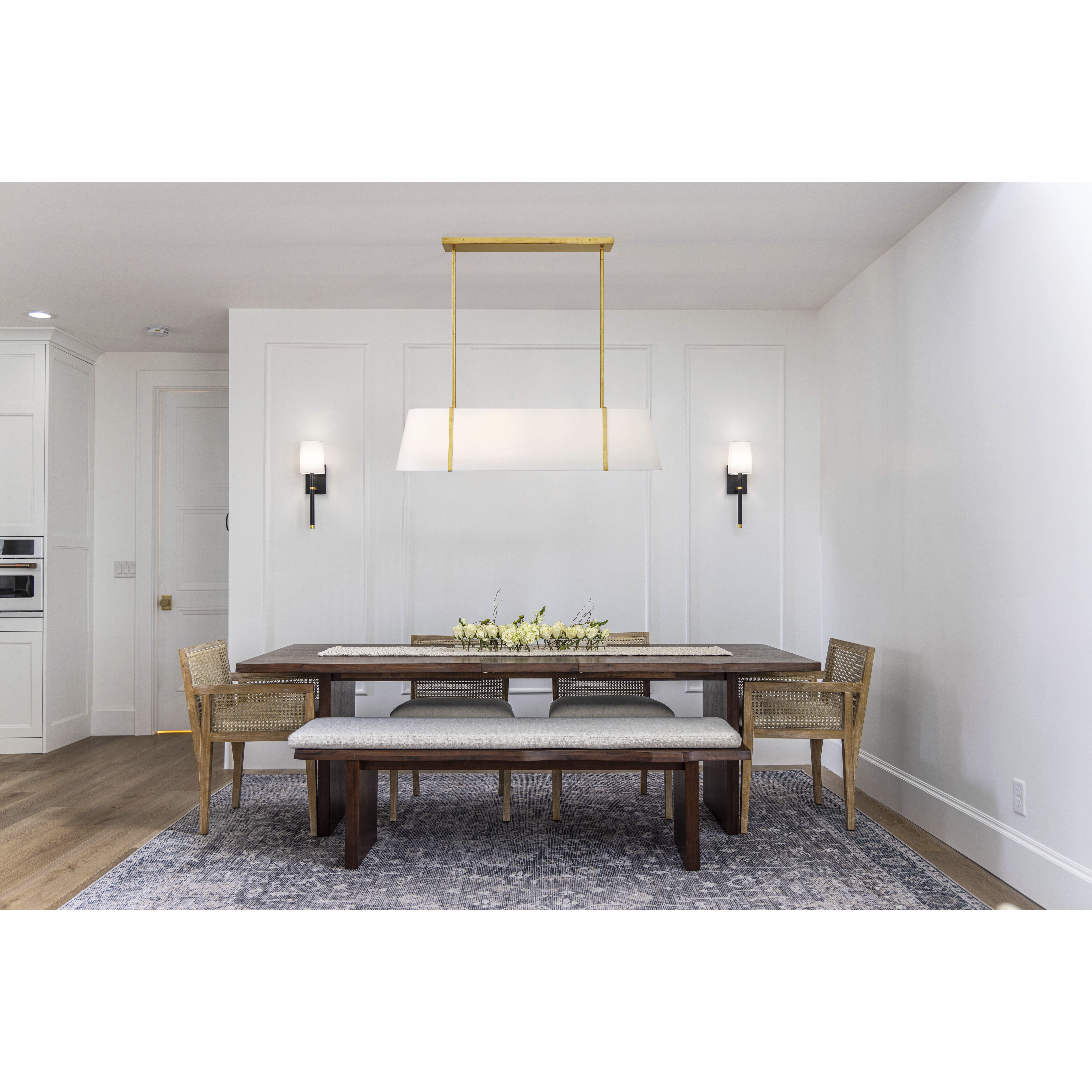 Fulton 4 Light 41.75 inch Antique Gold Linear Chandelier Ceiling Light