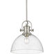 Yep Hines 1 Light 13.5 inch Pewter Pendant Ceiling Light in Seeded Glass, Large