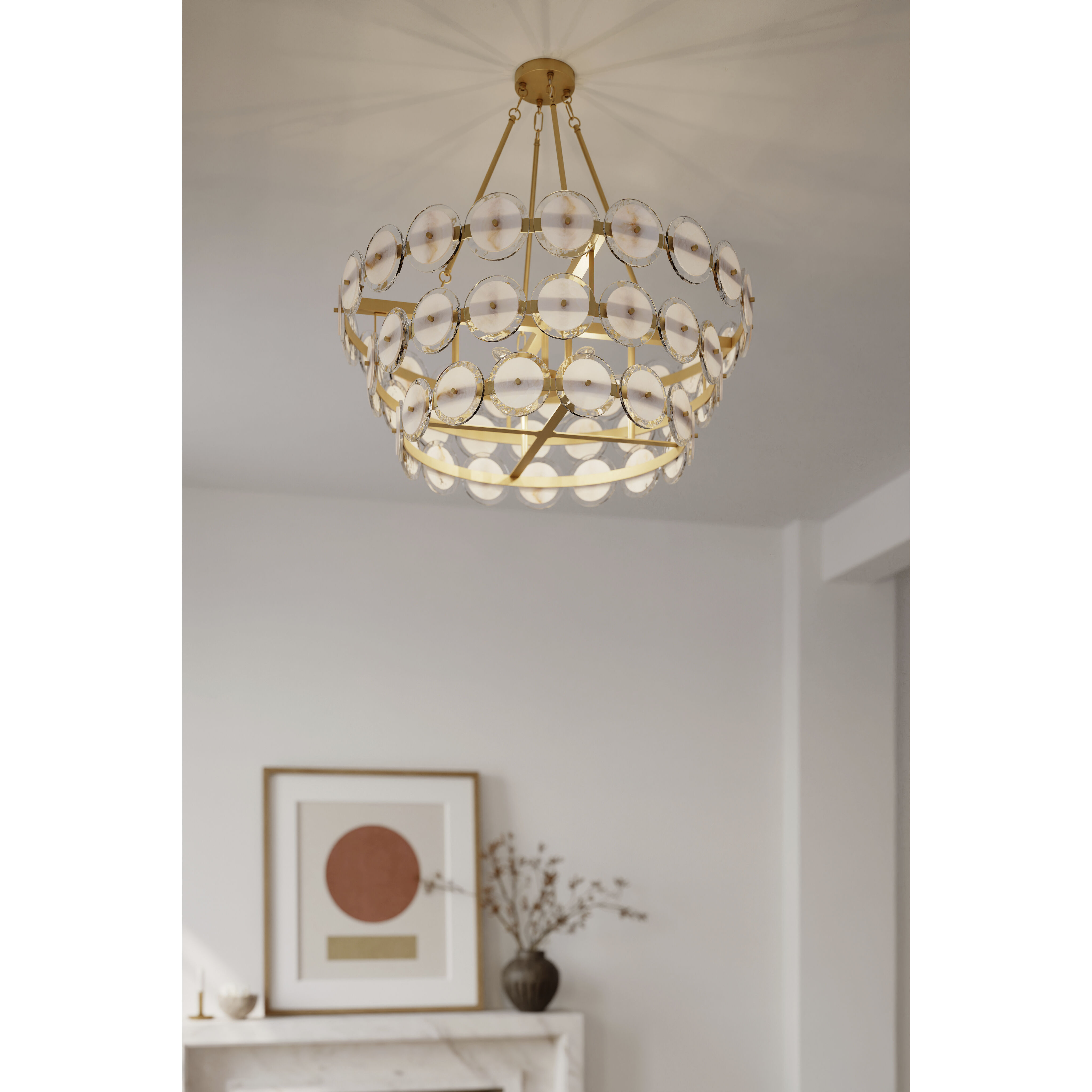 Kintrel 6 Light 36.5 inch Legacy Brass Pendant Ceiling Light