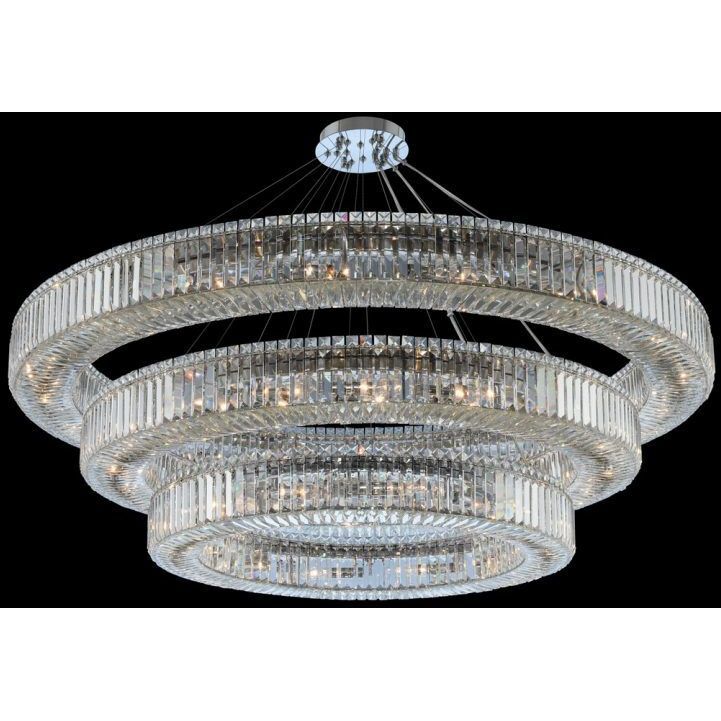 Rondelle 48 Light 60 inch Chrome Pendant Ceiling Light