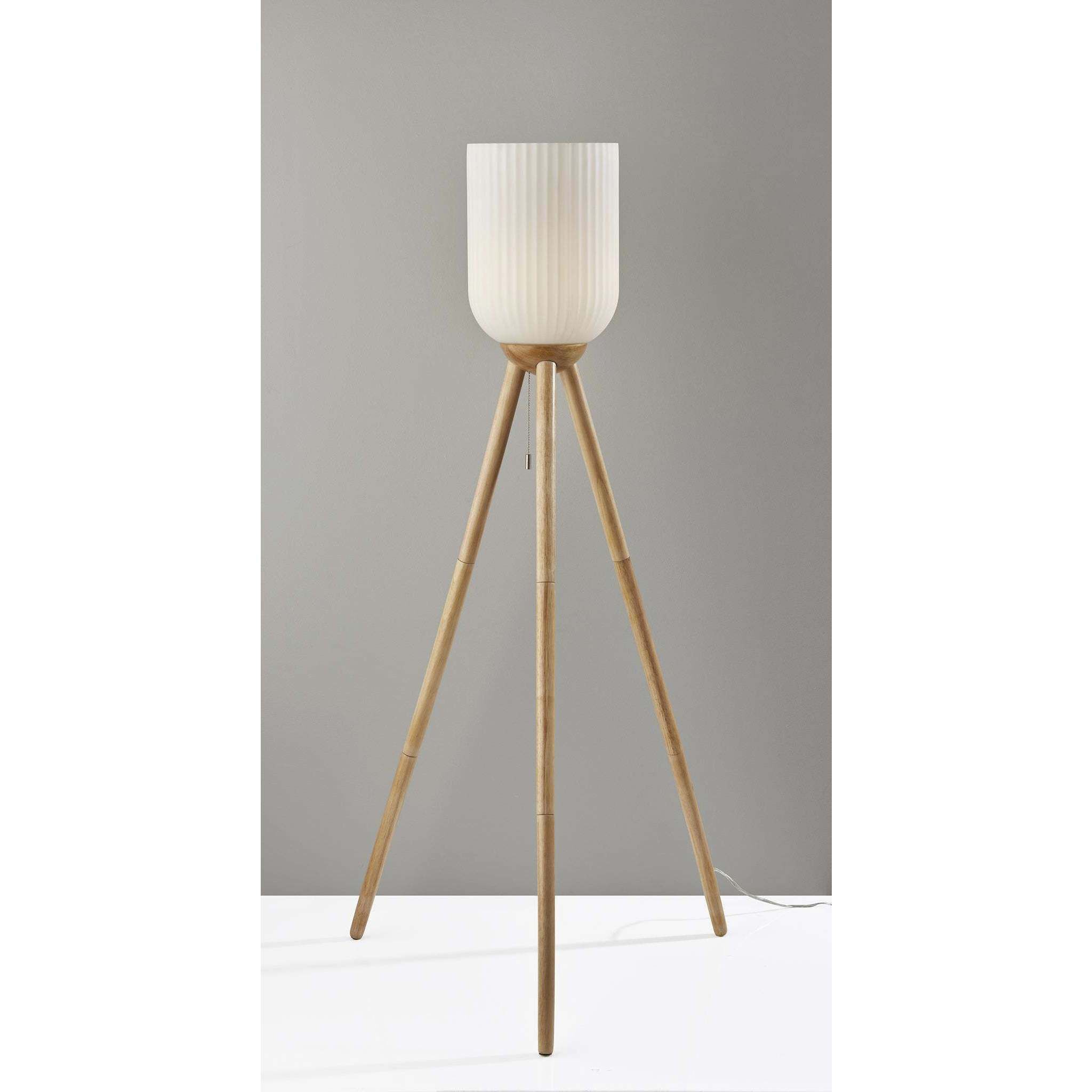 Kinsley 57.5 inch 100.00 watt Natural Wood Floor Lamp Portable Light