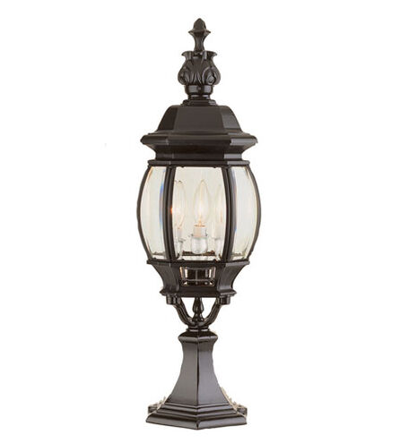 Francisco 3 Light 23 inch Black Gold Outdoor Postmount Lantern