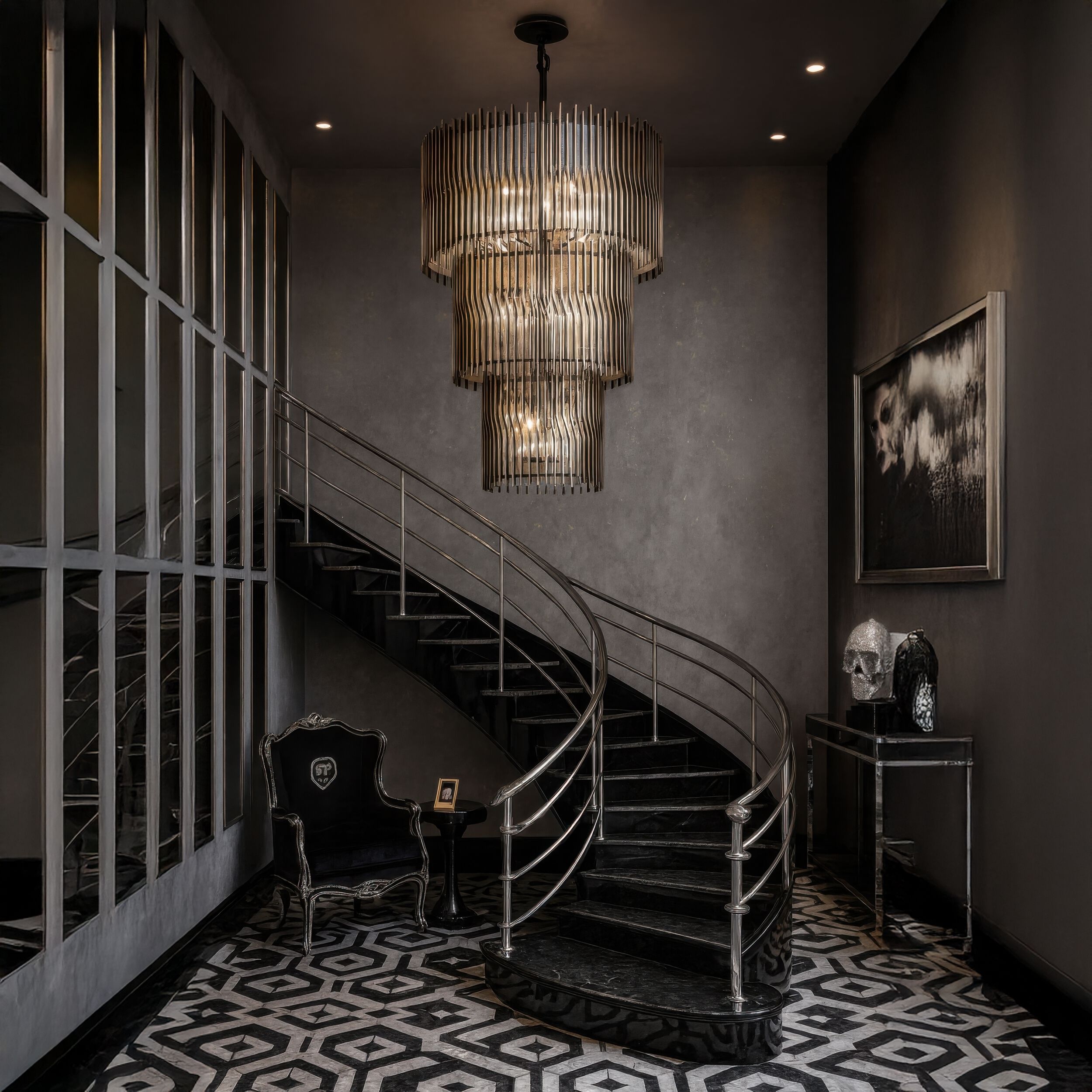 Park Row 18 Light 32 inch Matte Black and French Gold Chandelier Ceiling Light