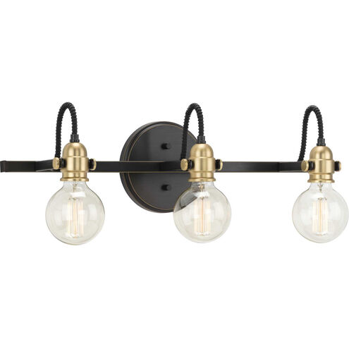 Axle 3 Light 24 inch Antique Bronze Bath Vanity Wall Light