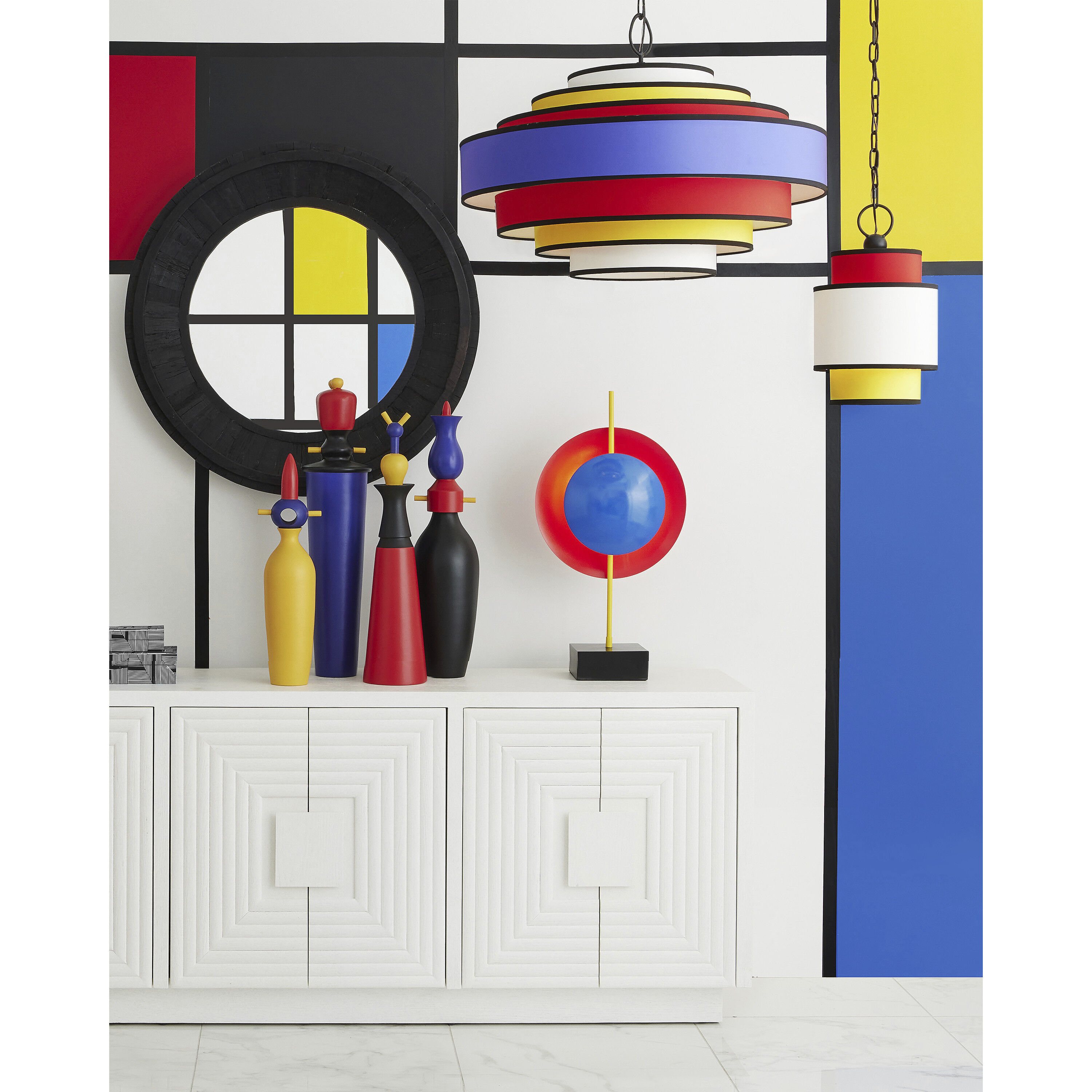 Mathias 1 Light 10 inch Satin Black/Multi-Color Pendant Ceiling Light