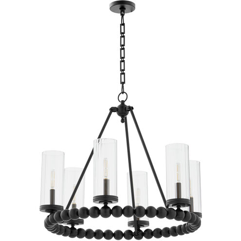 Lee Boulevard 6 Light 28 inch Matte Black Chandelier Ceiling Light