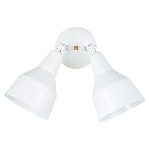Flood Light 2 Light 12.5 inch White Outdoor Wall Or Ceiling Flush Mount, Medium