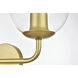 Genesis 2 Light 19 inch Brass Bath Sconce Wall Light