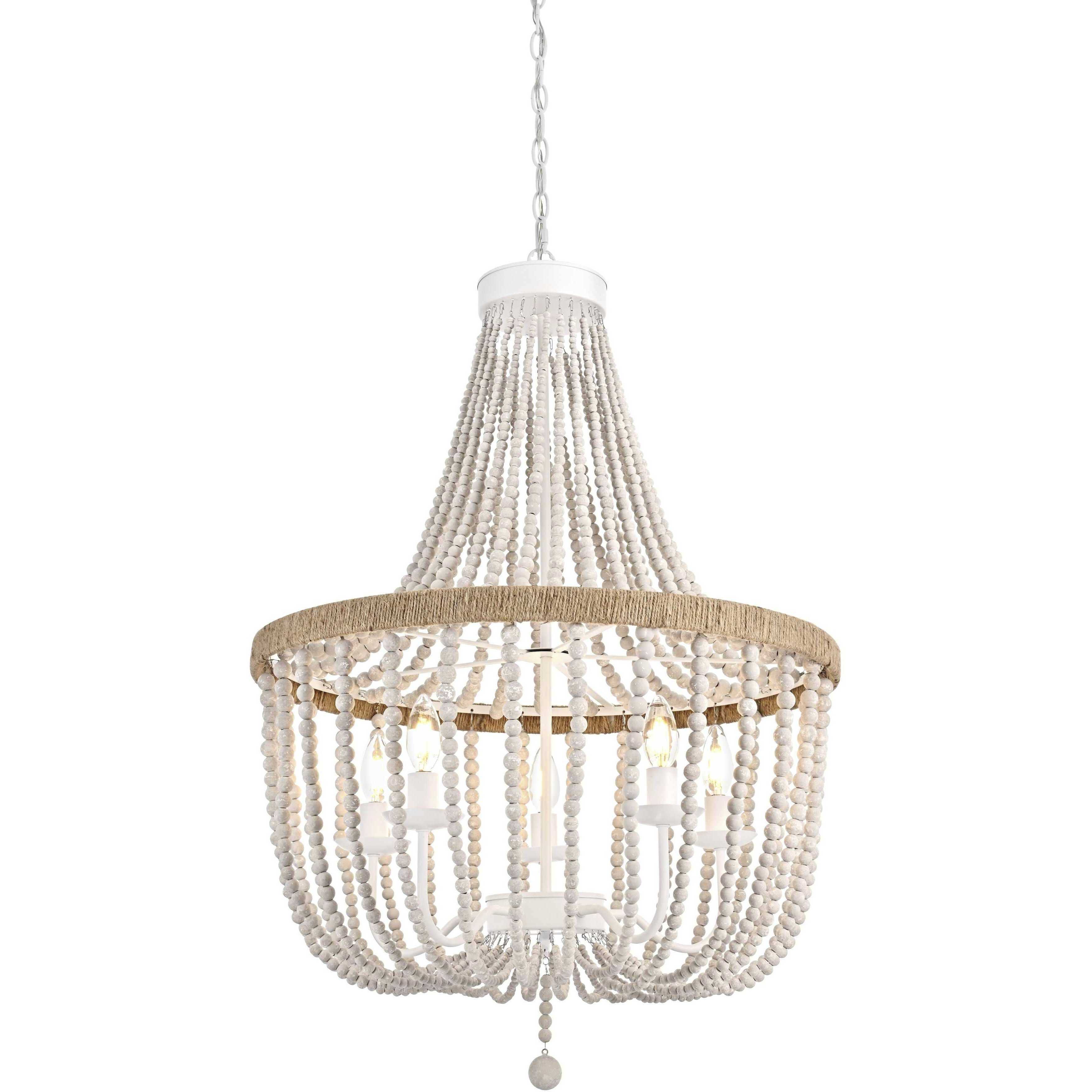 Jolie 5 Light 24 inch Antique White Pendant Ceiling Light