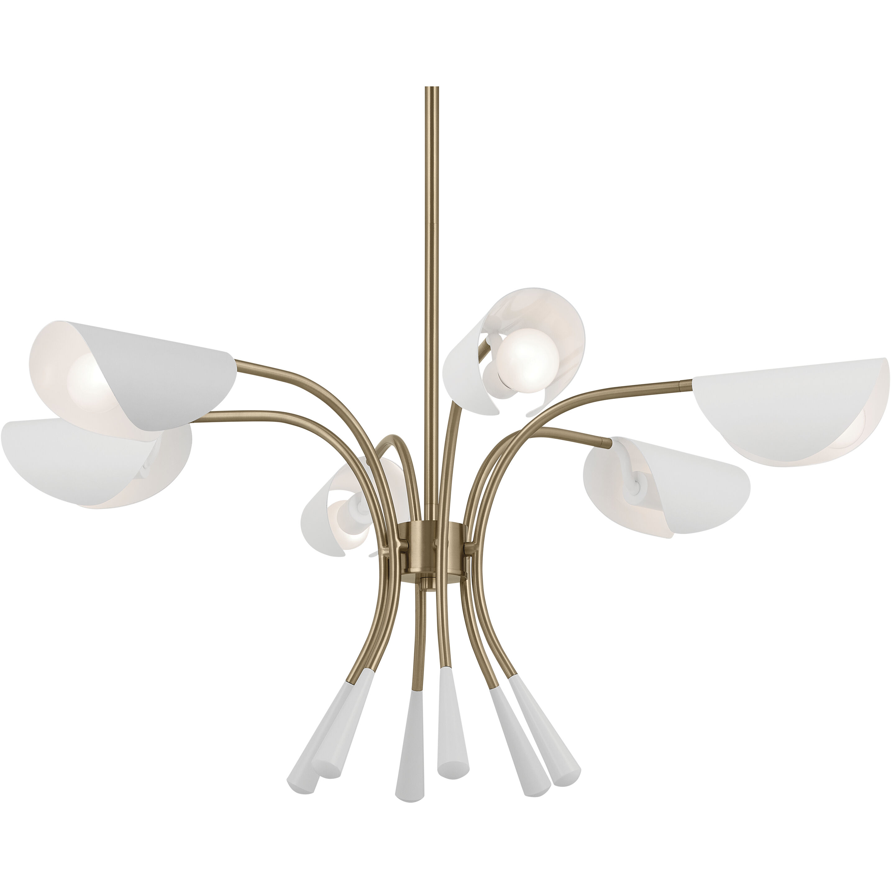 Arcus LED 39.25 inch Champagne Bronze with White Chandelier Ceiling Light