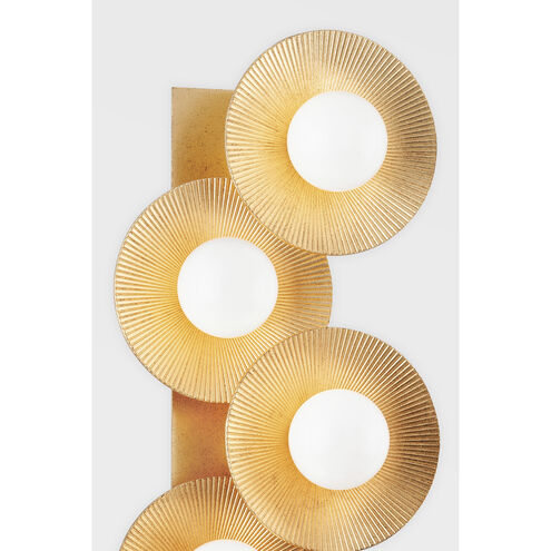 Emerald 5 Light 10 inch Vintage Gold Leaf Wall Sconce Wall Light