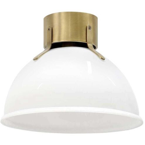 Argo Indoor Flush Mount Ceiling Light in Heritage Brass / Cased Opal