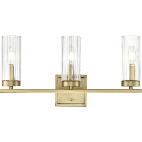Iversen 3 Light 21 inch Vintage Brass Bathroom Vanity Light Wall Light