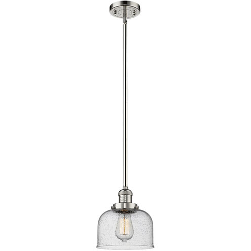 Franklin Restoration Bell 1 Light 8 inch Polished Nickel Mini Pendant Ceiling Light in Incandescent, Seedy, Franklin Restoration