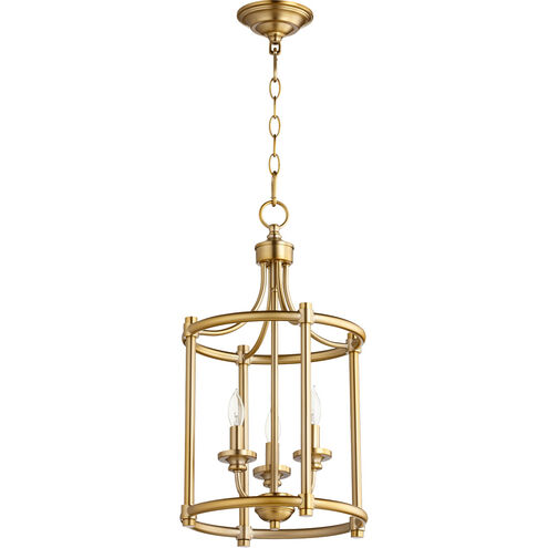 Rossington 3 Light 12 inch Aged Brass Mini Chandelier Ceiling Light