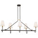 Bellforge 5 Light 51 inch Legacy Brass and Dark Bronze Linear Chandelier Ceiling Light