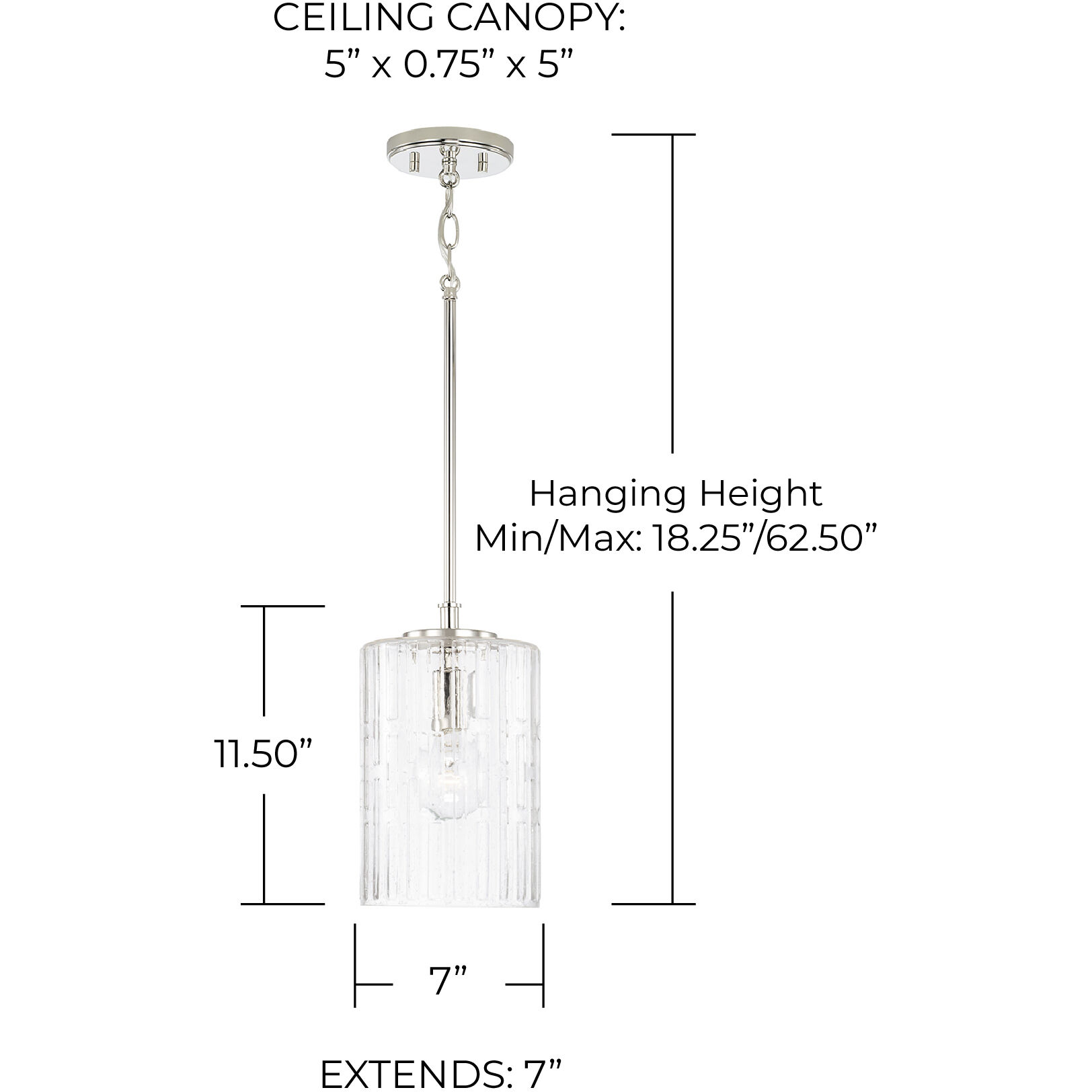 Emerson 1 Light 7 inch Polished Nickel Pendant Ceiling Light
