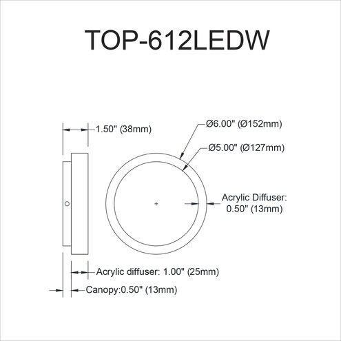 Topaz LED 6 inch Polished Chrome Decorative Wall Sconce Wall Light