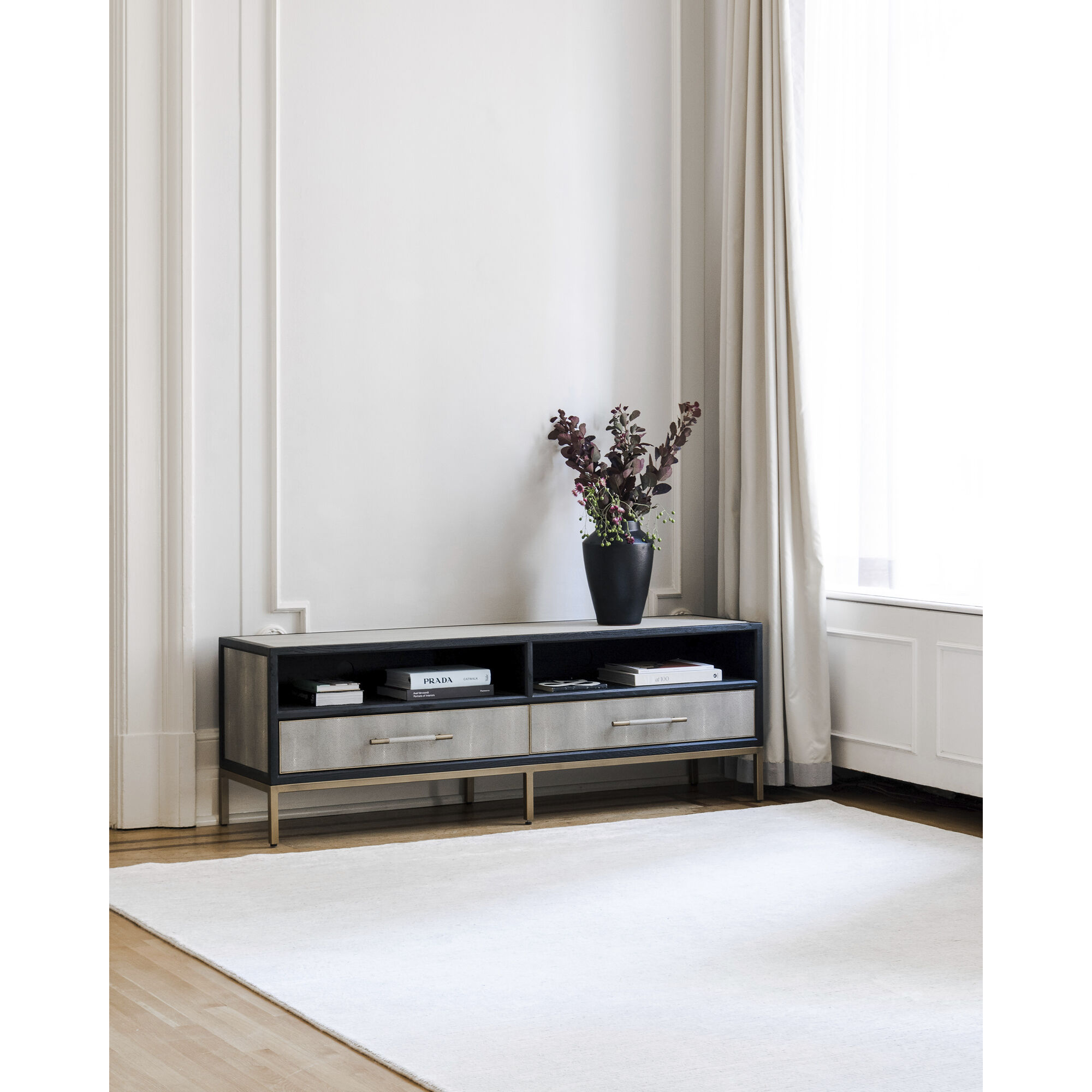 Mako 71 X 18 inch Grey Console Table, Media Cabinet