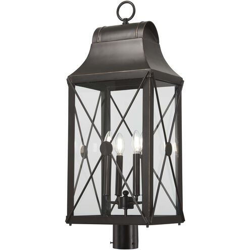 De Luz 4 Light 32 inch Oil Rubbed Bronze/Gold Outdoor Post Mount, The Great Outdoors
