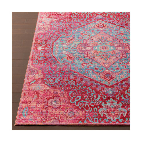 Germili 67 X 47 inch Pink and Blue Area Rug, Polyester