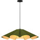Delfina 1 Light 23.6 inch Black Pendant Ceiling Light in Green/Ash, 24 in, WEP Collection