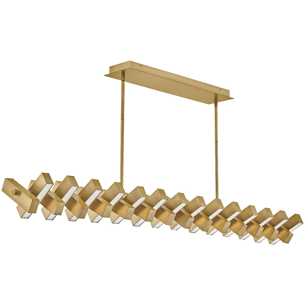 Stitch LED 58.75 inch Lacquered Brass Chandelier Ceiling Light