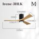 Atlas Irene-3HLK 52 inch Matte Black with Light Maple Tone Blades Flush Mount Paddle Fan