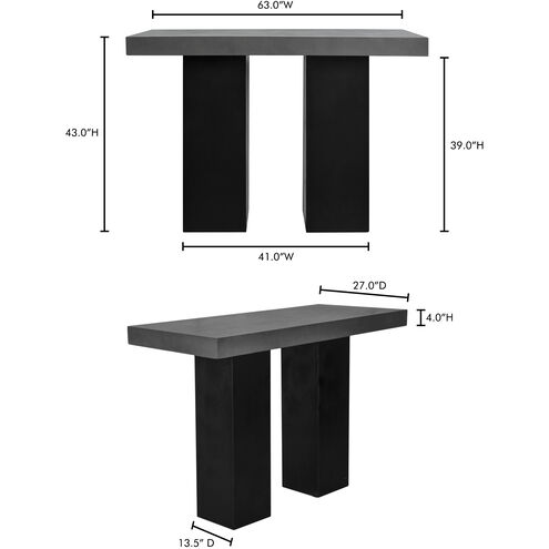 Lithic 63 X 43 inch Grey Outdoor Bar Table