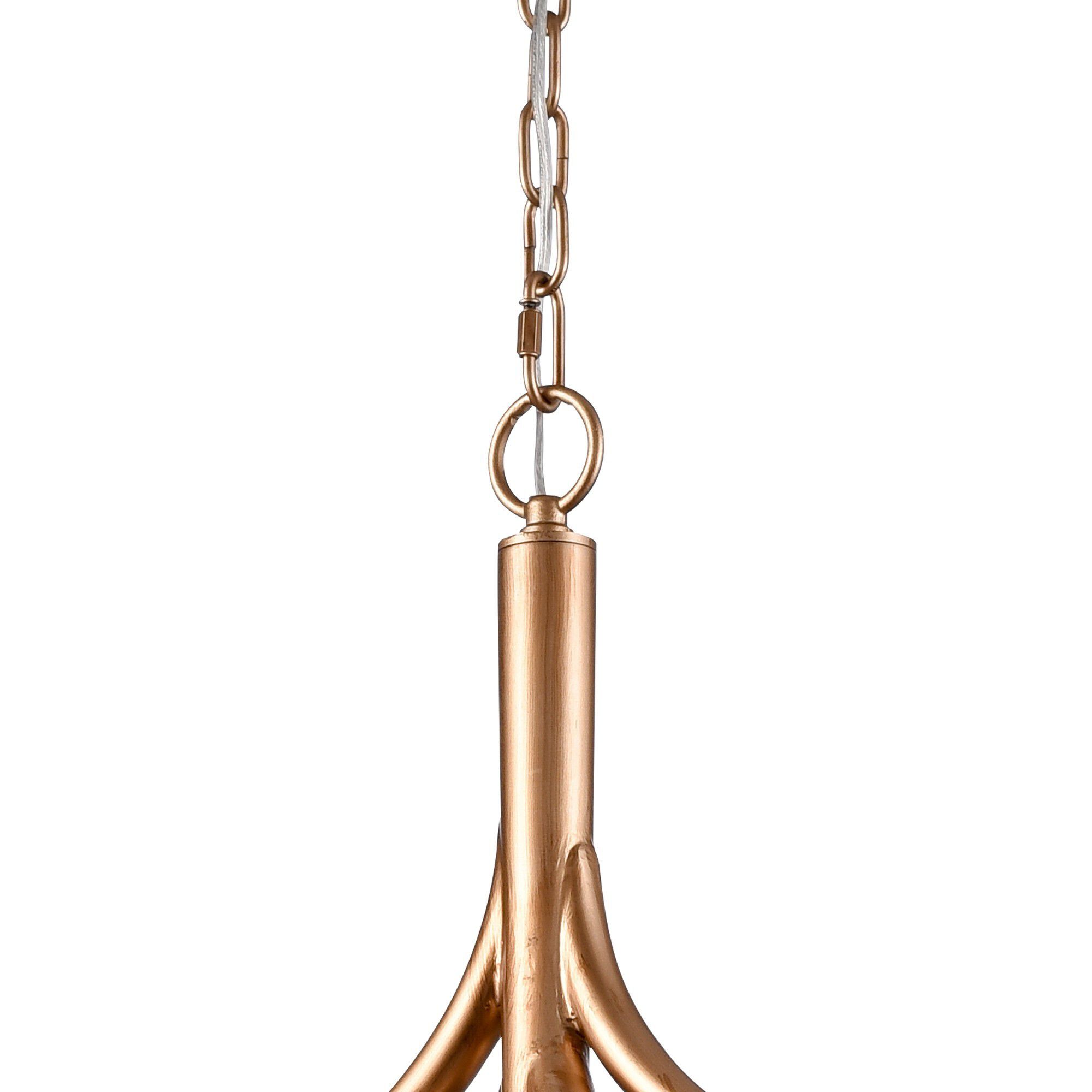 Freeform LED 37 inch Antique Gold Leaf Chandelier Ceiling Light, Converts to Semi Flush