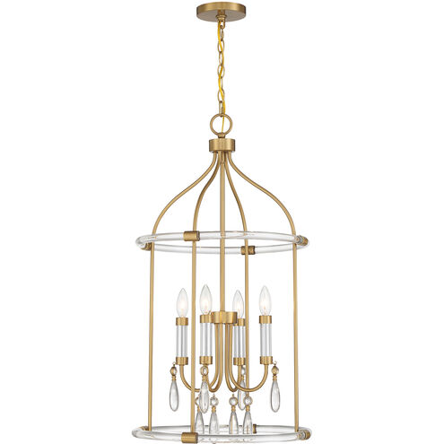 Mayfair 4 Light 18 inch Warm Brass and Chrome Pendant Ceiling Light