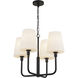 Alora Mood Plisse 4 Light 22.5 inch Matte Black/Opal Matte Glass Chandelier Ceiling Light