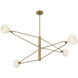 Orion 4 Light 53 inch Legacy Brass Chandelier Ceiling Light