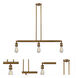 Franklin Restoration Bare Bulb 3 Light 38 inch Brushed Brass Island Light Ceiling Light