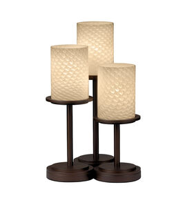 Fusion 16 inch 60 watt Dark Bronze Table Lamp Portable Light in Weave, Incandescent