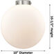 Nouveau 2 Beacon LED 10 inch Brushed Satin Nickel Semi-Flush Mount Ceiling Light in Seedy Glass