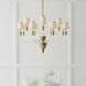 Thomas O'Brien Vivian 12 Light 36 inch Hand-Rubbed Antique Brass Two-Tier Chandelier Ceiling Light in Natural Paper, Large