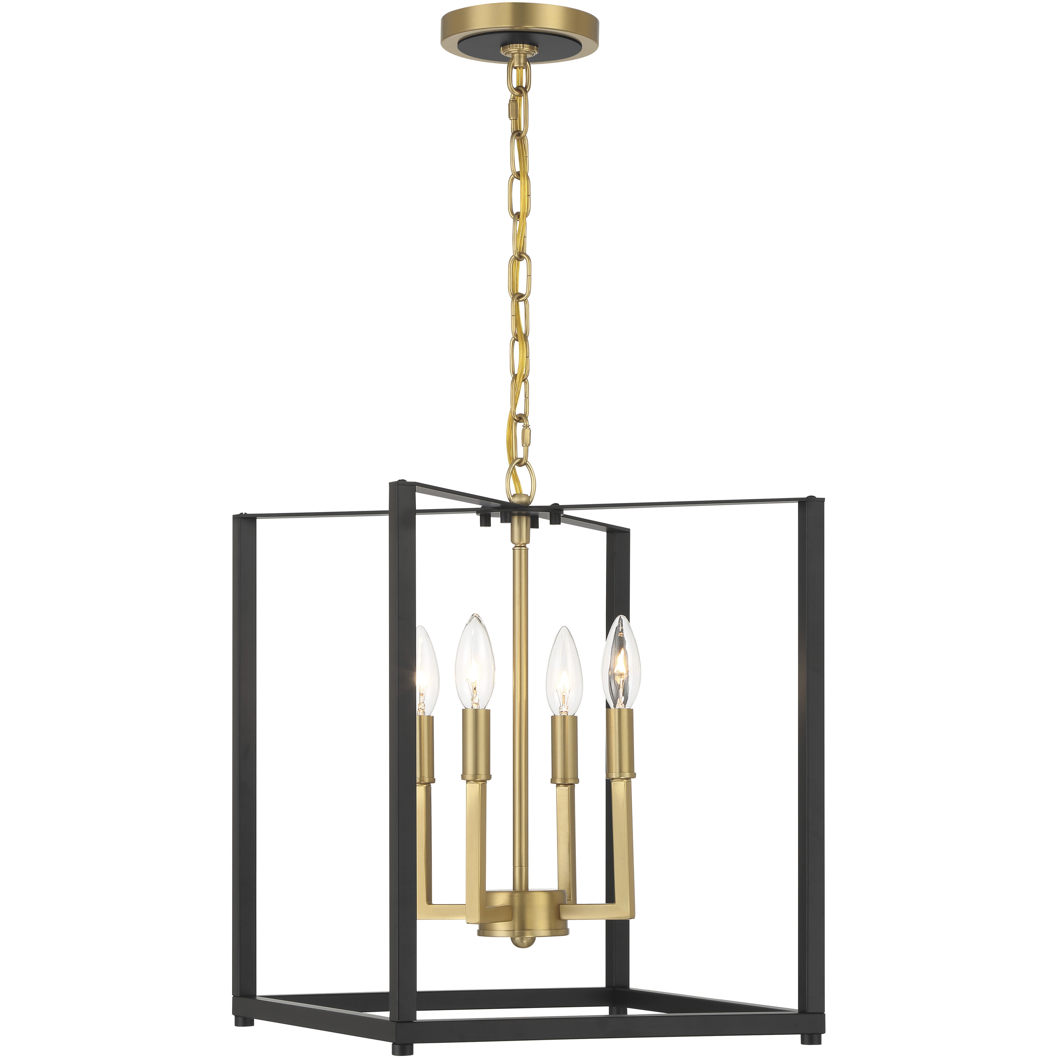 Colwick 4 Light 13.75 inch Matte Black and Signature Gold Pendant Ceiling Light