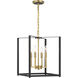 Colwick 4 Light 13.75 inch Matte Black and Signature Gold Pendant Ceiling Light